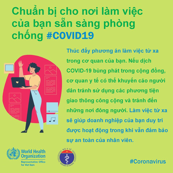 WHO khuyến cáo các doanh nghiệp nên thúc đẩy phương án làm việc từ xa