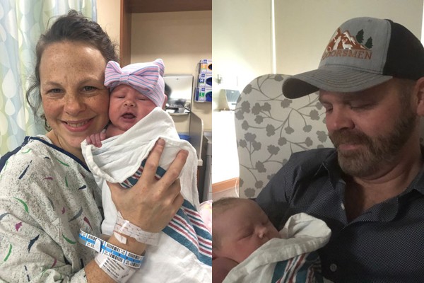 Chị Kateri cùng chồng Jay Schwandt hạnh phúc bên cô con gái nhỏ