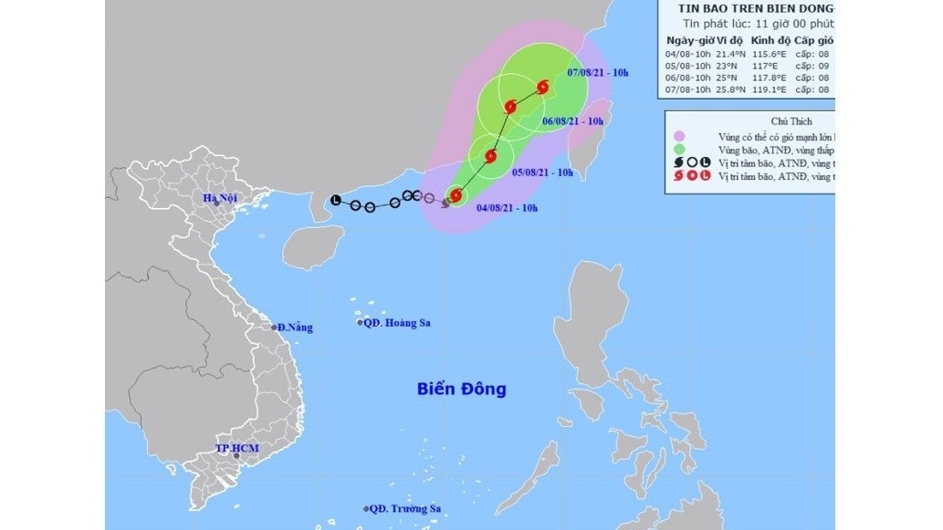 Storm No. 4 at shock level 10 in East Sea