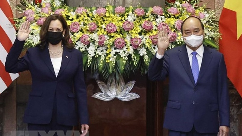 Chủ tịch nước Nguyễn Xuân Phúc tiếp Phó Tổng thống Hoa Kỳ Kamala Harris