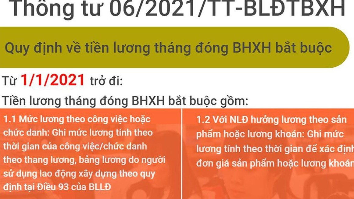 Quy định mới về tiền lương tháng đóng bảo hiểm xã hội bắt buộc từ 1/9