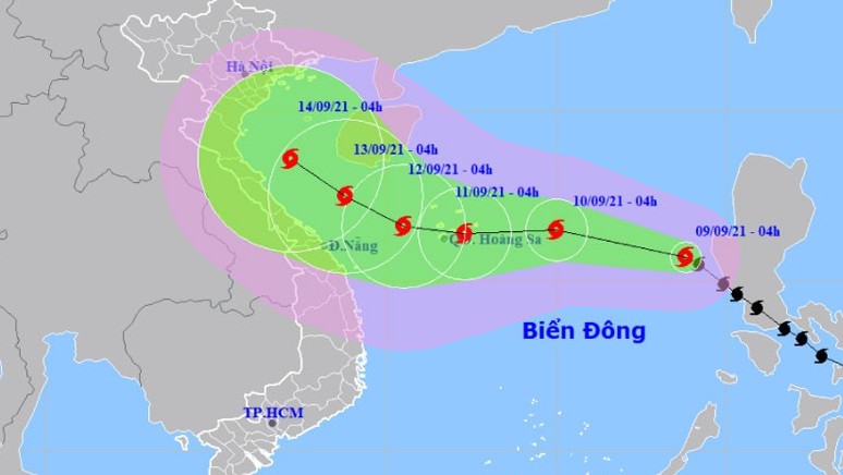 Bão số 5 di chuyển nhanh và tiếp tục mạnh lên