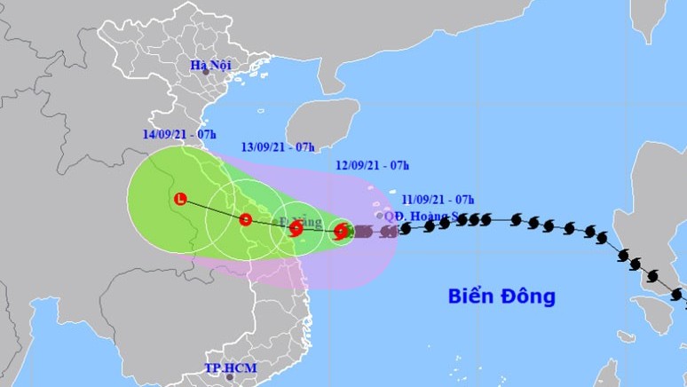 Bão số 5 bắt đầu gây mưa to ở khu vực từ Thừa Thiên Huế đến Bình Định