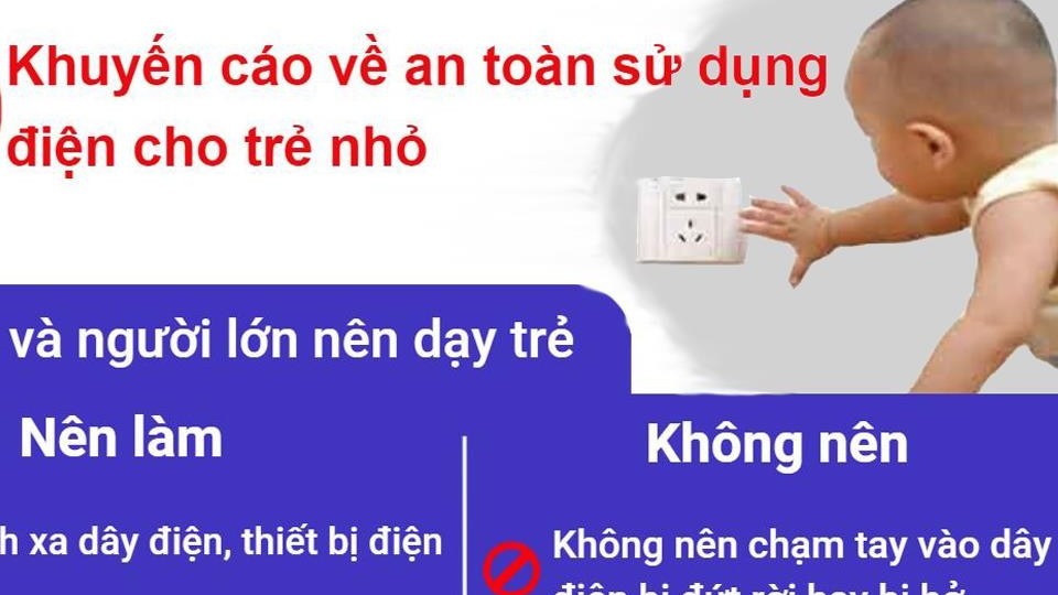 Khuyến cáo về an toàn sử dụng điện cho trẻ nhỏ