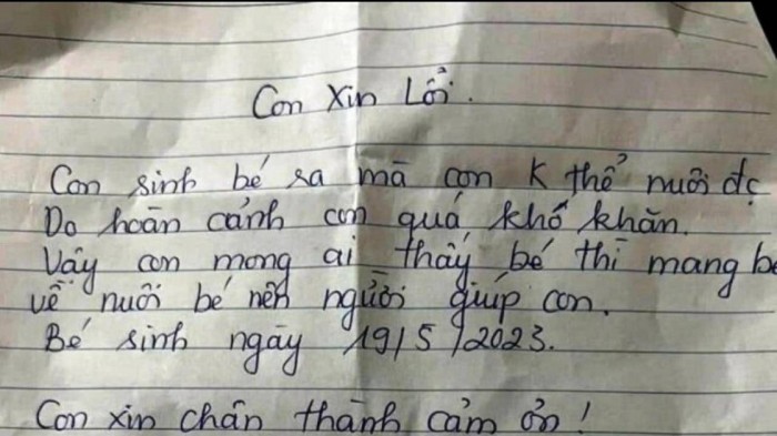 Lá thư gửi lại cùng cháu bé