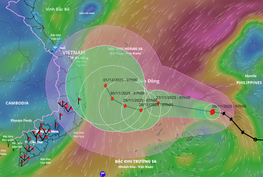2 kịch bản tác động của bão số 15 Koto